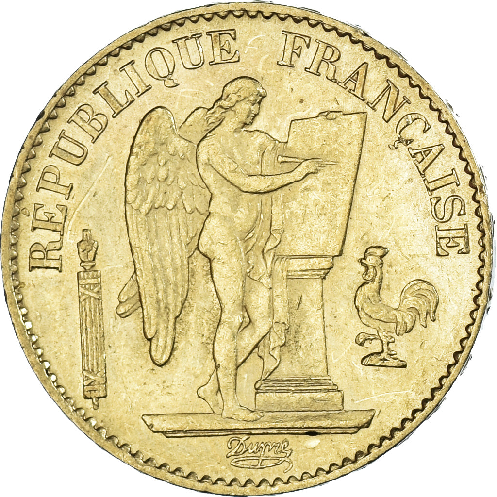 Moneda, Francia, Génie, 20 Francs, 1886, Paris, MBC+, Oro, KM:825, Gadoury:1063