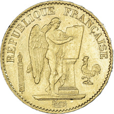 Moneda, Francia, Génie, 20 Francs, 1886, Paris, MBC+, Oro, KM:825, Gadoury:1063