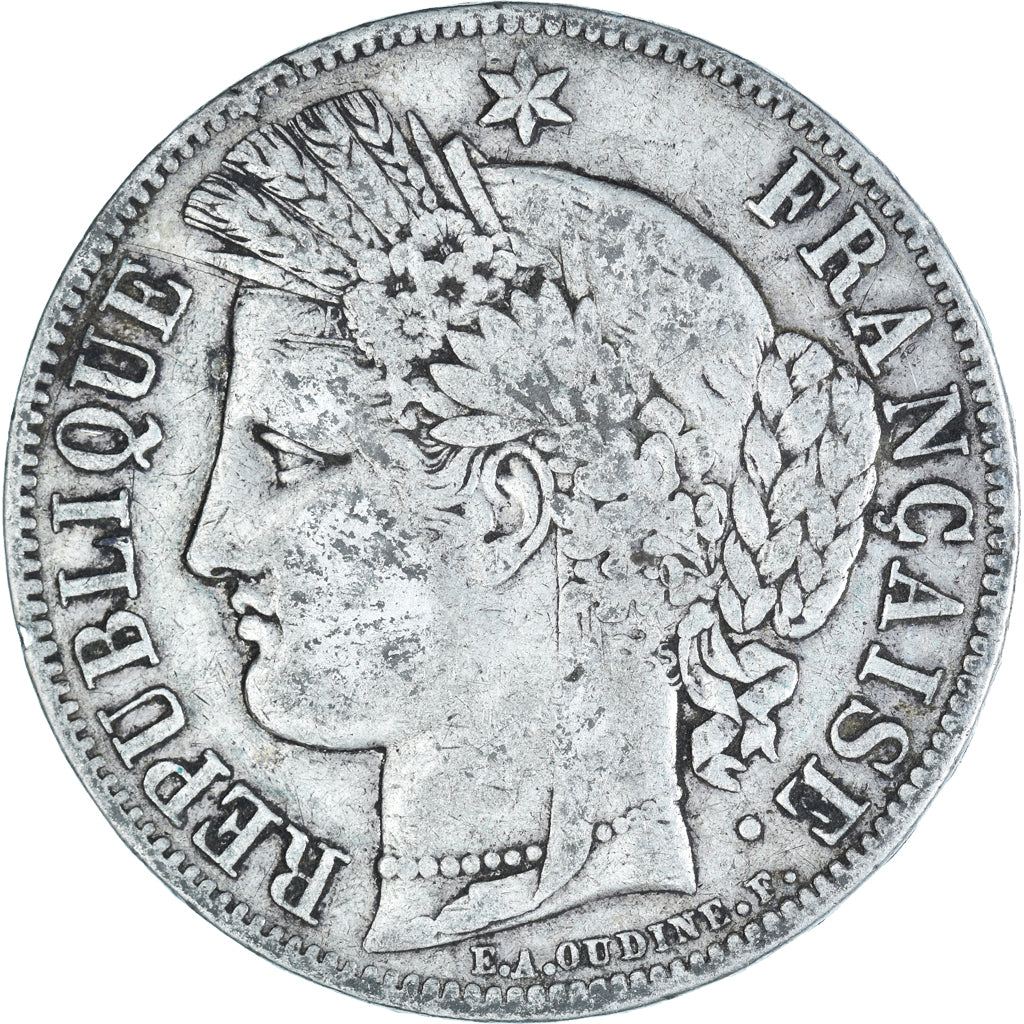 Münze, Frankreich, Cérès, 5 Francs, 1850, Paris, S, Silber, KM:761.1