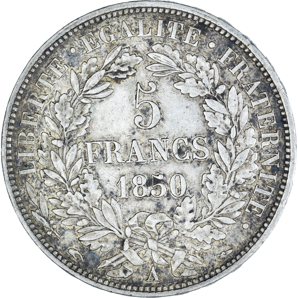 Coin, France, Cérès, 5 Francs, 1850, Paris, EF(40-45), Silver, KM:761.1