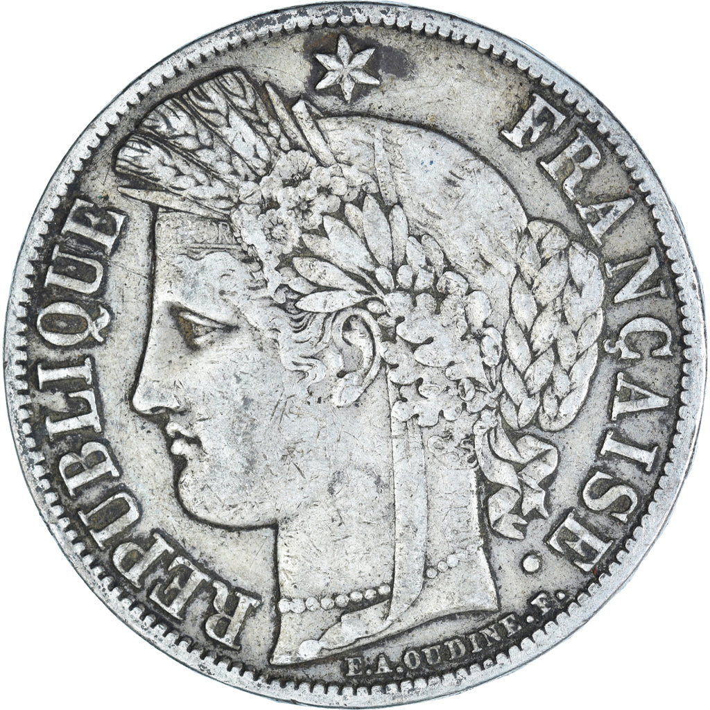 Coin, France, Cérès, 5 Francs, 1851, Paris, VF(20-25), Silver, KM:761.1