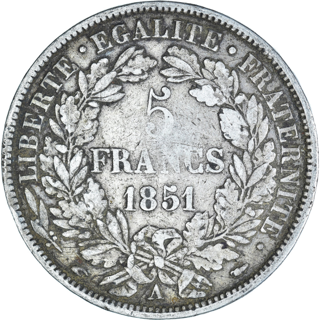 Coin, France, Cérès, 5 Francs, 1851, Paris, VF(20-25), Silver, KM:761.1