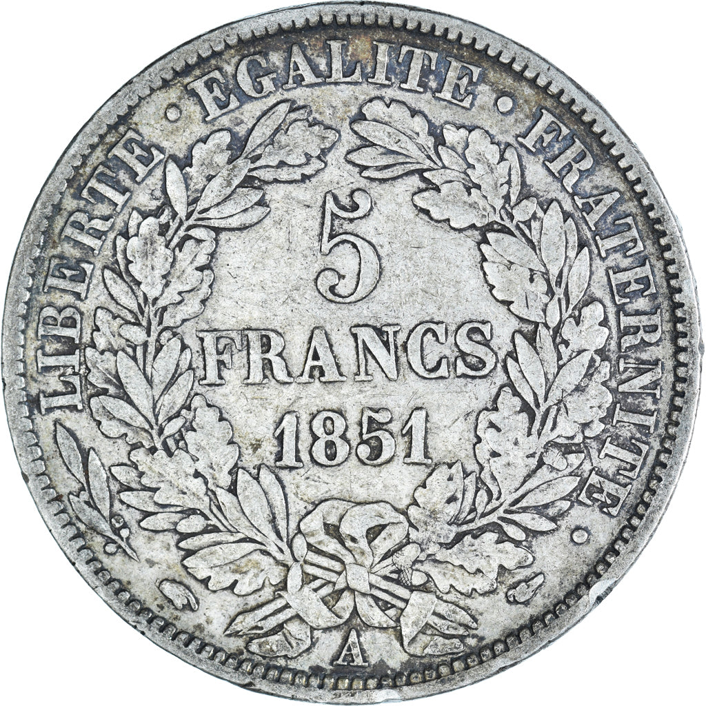 Monnaie, France, Cérès, 5 Francs, 1851, Paris, TB, Argent, KM:761.1