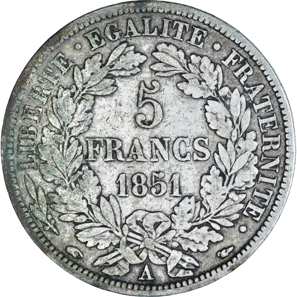 Coin, France, Cérès, 5 Francs, 1851, Paris, VF(20-25), Silver, KM:761.1