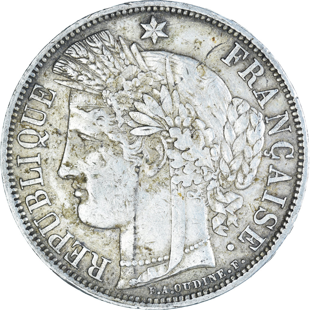 Moeda, França, Cérès, 5 Francs, 1851, Paris, EF(40-45), Prata, KM:761.1