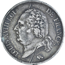 Coin, France, Louis XVIII, 5 Francs, 1822, Paris, VF(30-35), Silver, KM:711.1