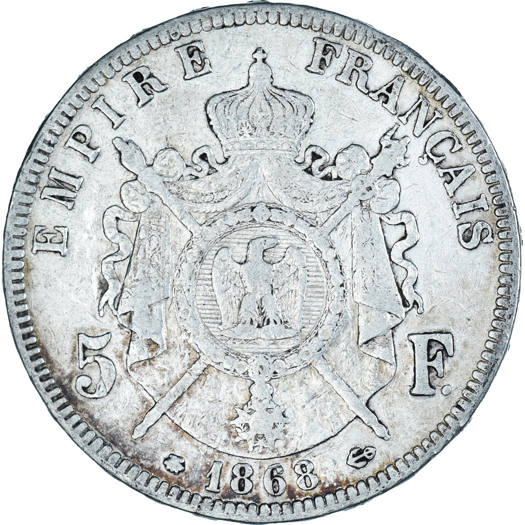 Monnaie, France, Napoleon III, 5 Francs, 1868, Paris, TB, Argent, Gadoury:739