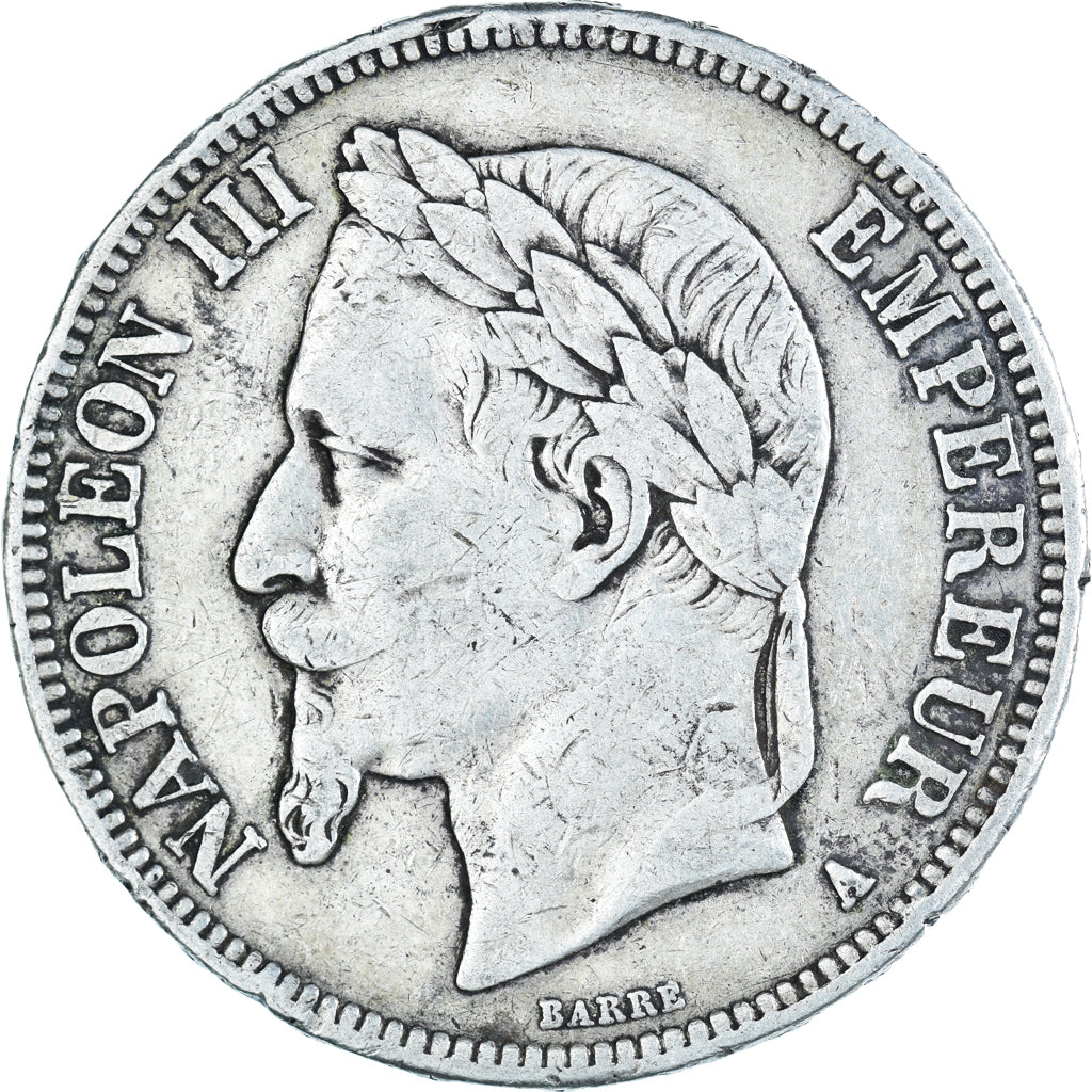 Moneta, Francja, Napoleon III, 5 Francs, 1867, Paris, VF(20-25), Srebro