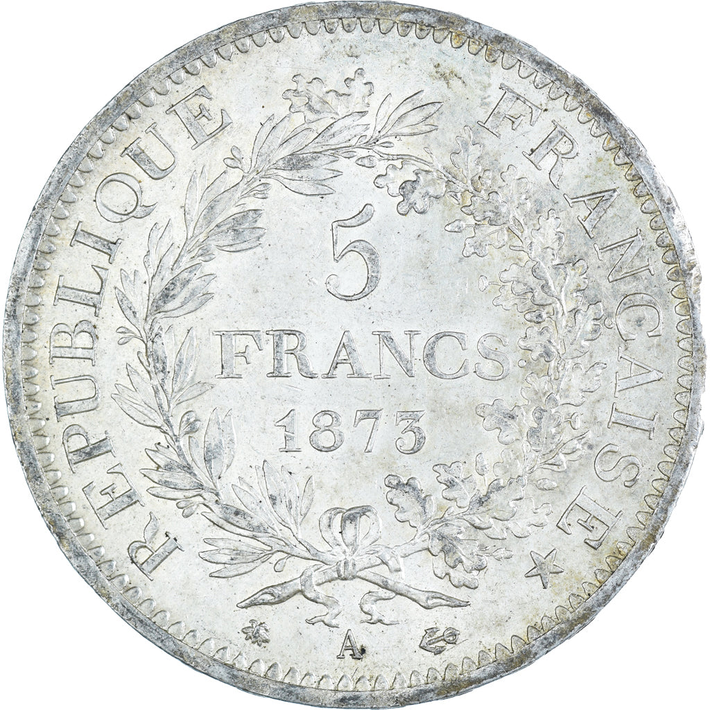 Coin, France, Hercule, 5 Francs, 1873, Paris, MS(63), Silver, KM:820.1