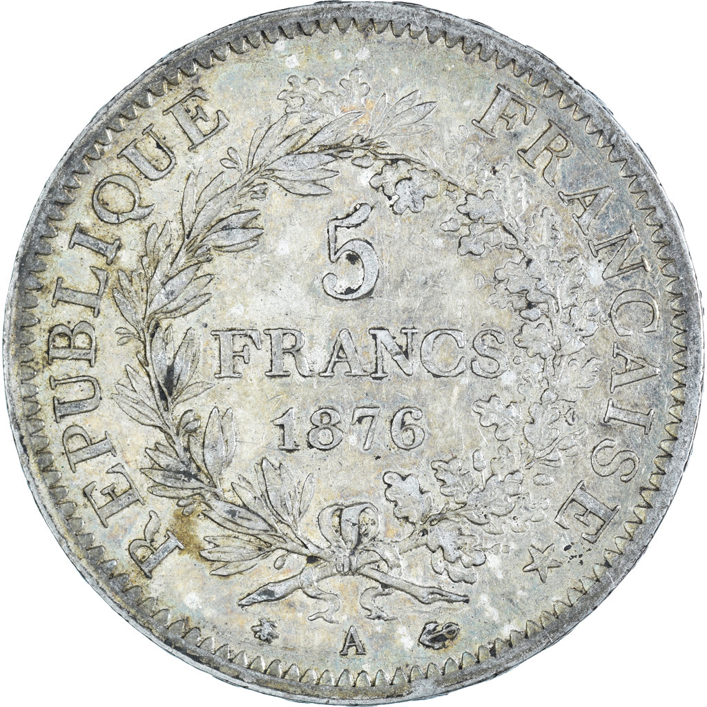 Coin, France, Hercule, 5 Francs, 1876, Paris, EF(40-45), Silver, KM:820.1