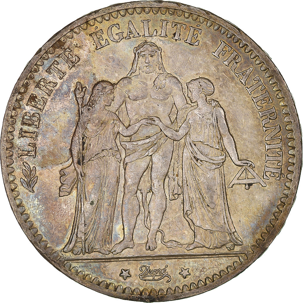Coin, France, Hercule, 5 Francs, 1876, Paris, EF(40-45), Silver, KM:820.1