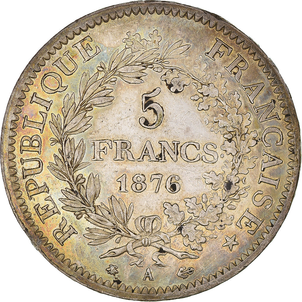 Coin, France, Hercule, 5 Francs, 1876, Paris, EF(40-45), Silver, KM:820.1