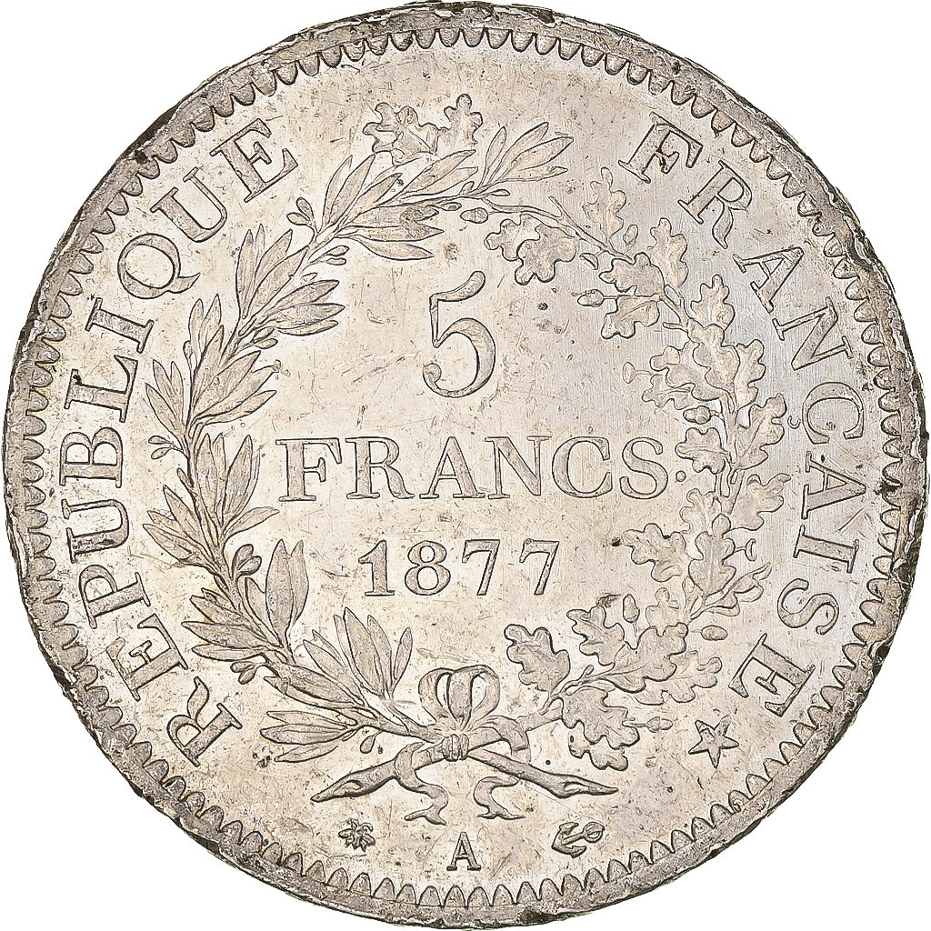 Coin, France, Hercule, 5 Francs, 1877, Paris, EF(40-45), Silver, KM:820.1