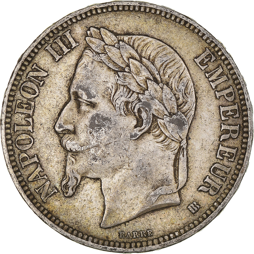 Coin, France, Napoleon III, 5 Francs, 1868, Strasbourg, VF(20-25), Silver