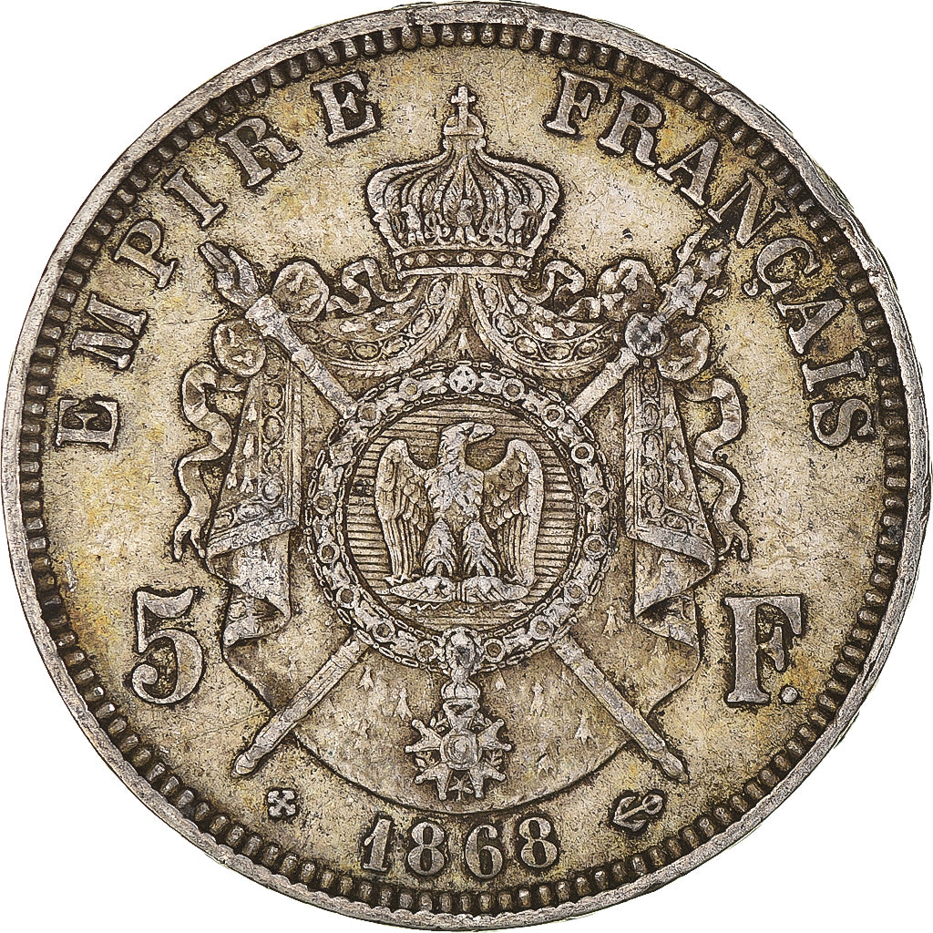 Coin, France, Napoleon III, 5 Francs, 1868, Strasbourg, VF(20-25), Silver