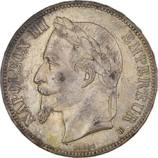Moeda, França, Napoleon III, 5 Francs, 1868, Strasbourg, AU(50-53), Prata