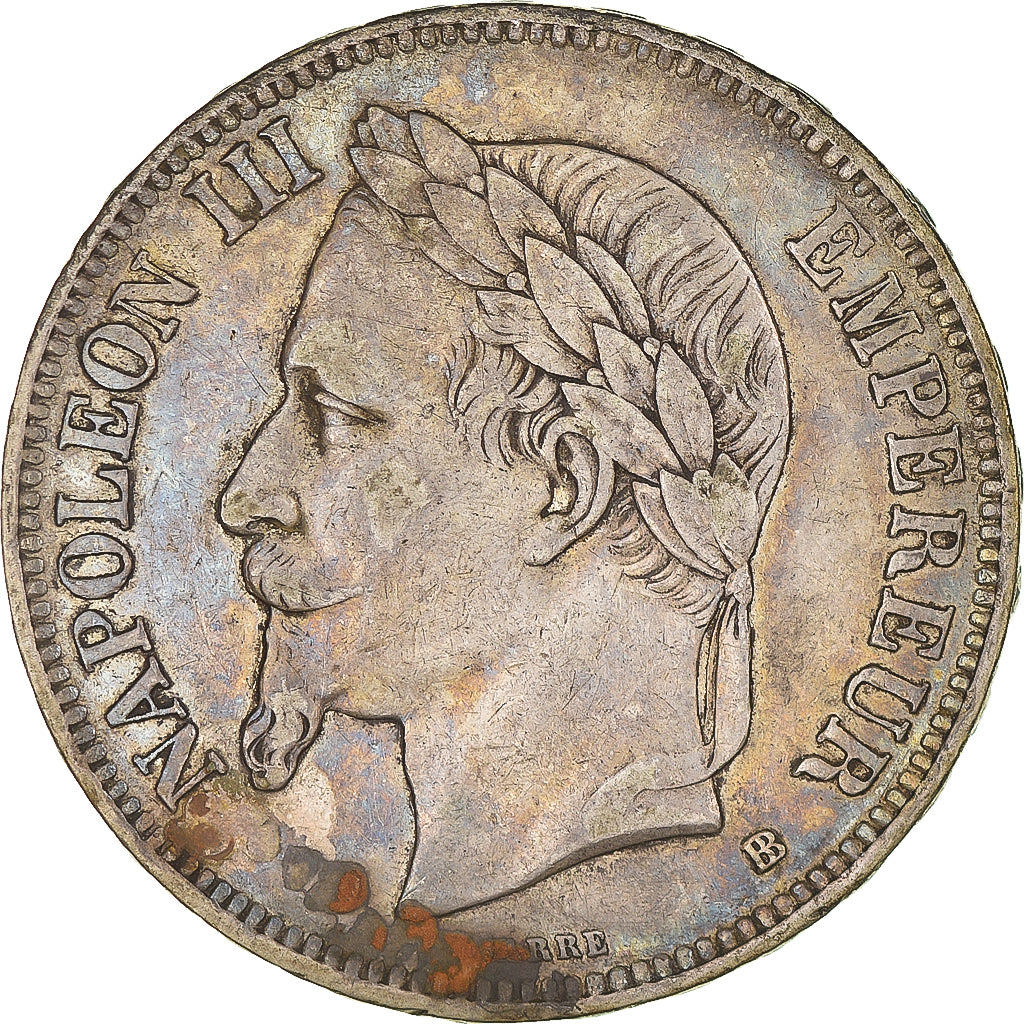 Coin, France, Napoléon III, 5 Francs, 1870, Strasbourg, VF(30-35), Silver