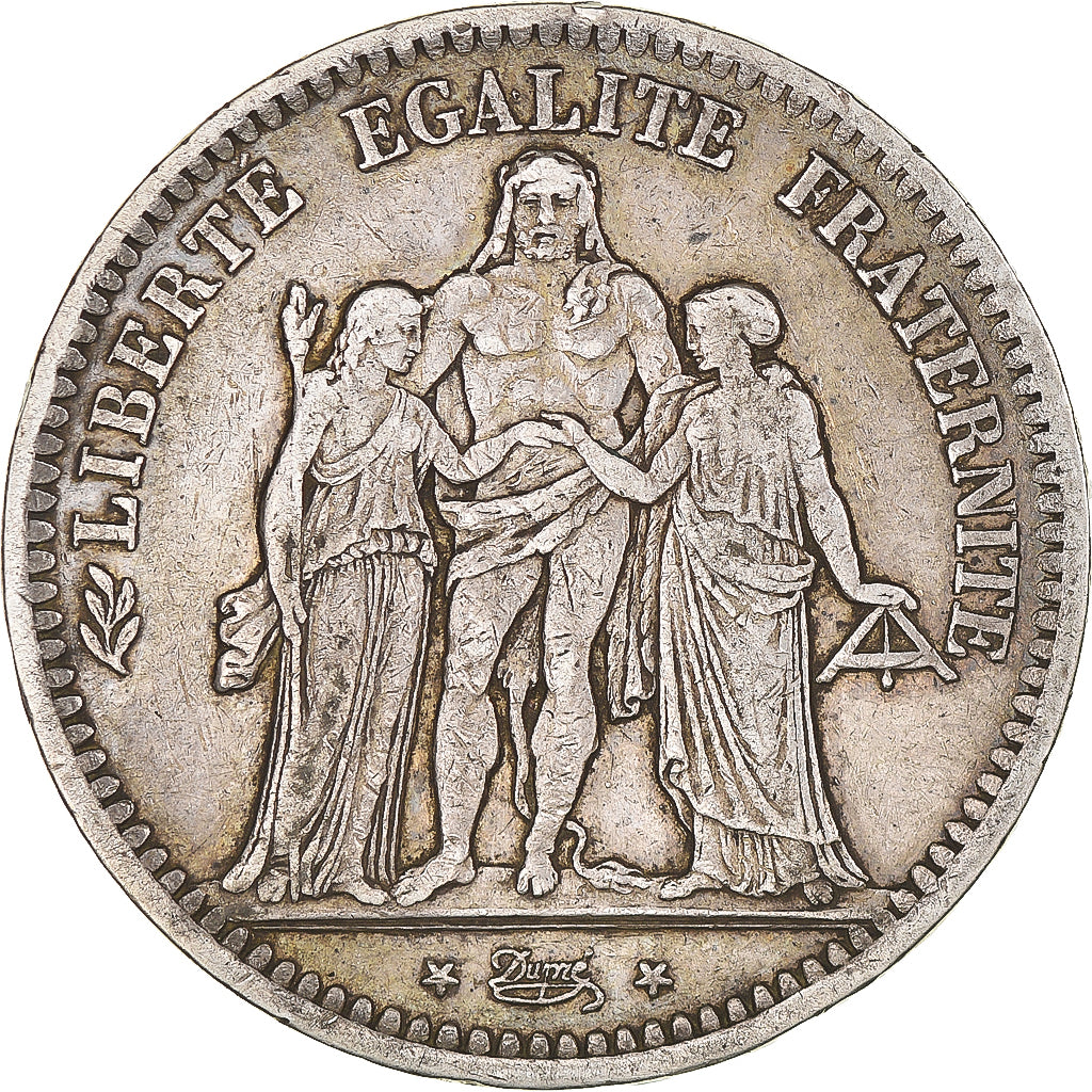 Coin, France, Hercule, 5 Francs, 1848, Strasbourg, VF(30-35), Silver, KM:756.2
