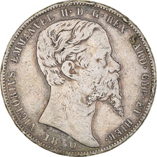 Moneta, STATI ITALIANI, SARDINIA, Vittorio Emanuele II, 5 Lire, 1850, Genoa, MB