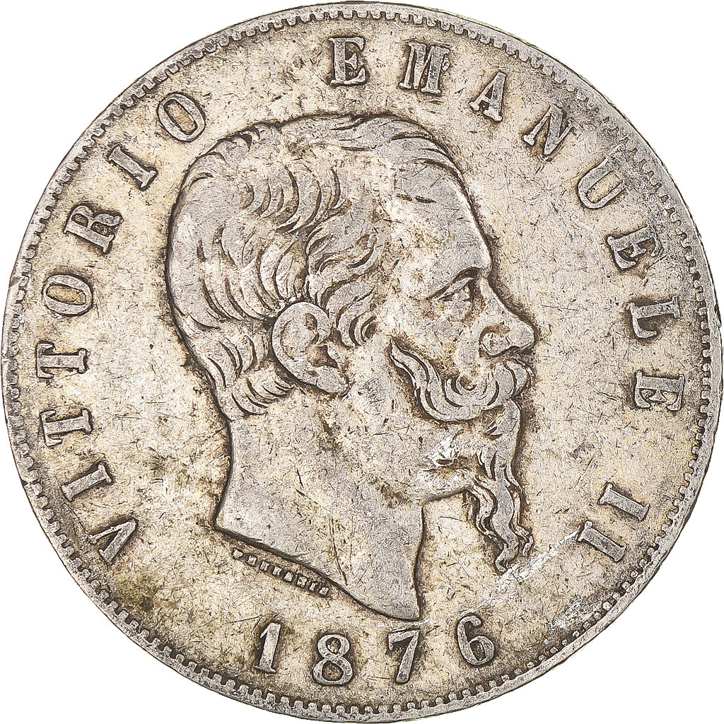 Monnaie, Italie, Vittorio Emanuele II, 5 Lire, 1876, Rome, TB+, Argent, KM:8.4