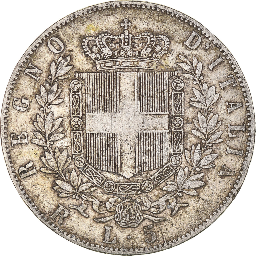 Monnaie, Italie, Vittorio Emanuele II, 5 Lire, 1876, Rome, TB+, Argent, KM:8.4
