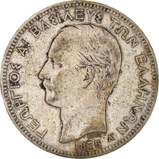 Coin, Greece, George I, 5 Drachmai, 1875, Paris, VF(20-25), Silver, KM:46