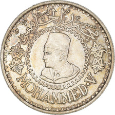 Coin, Morocco, Mohammed V, 500 Francs, 1956, Paris, MS(63), Silver, KM:54