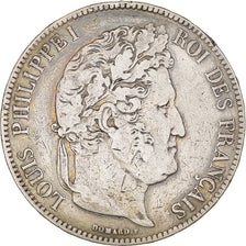 Monnaie, France, Louis-Philippe, 5 Francs, 1837, Bordeaux, TB+, Argent