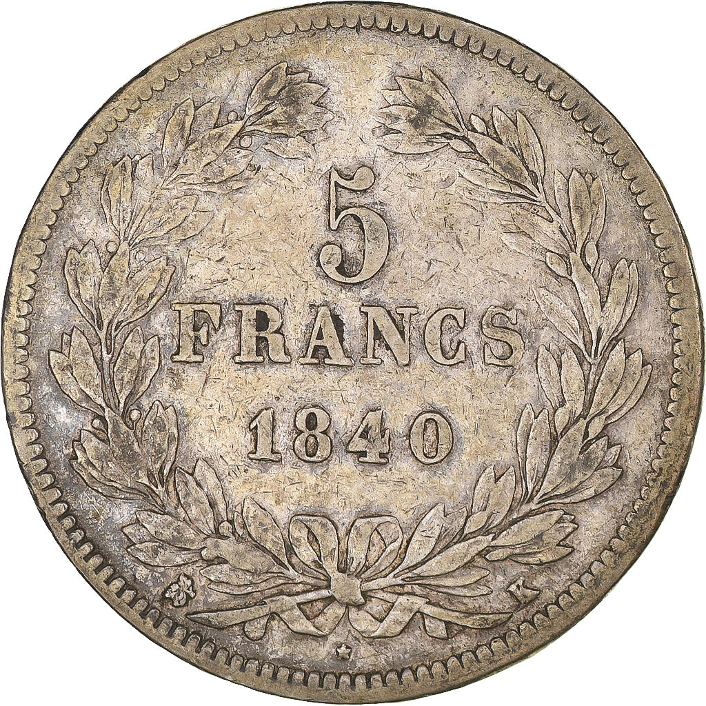 Monnaie, France, Louis-Philippe, 5 Francs, 1840, Bordeaux, TB, Argent