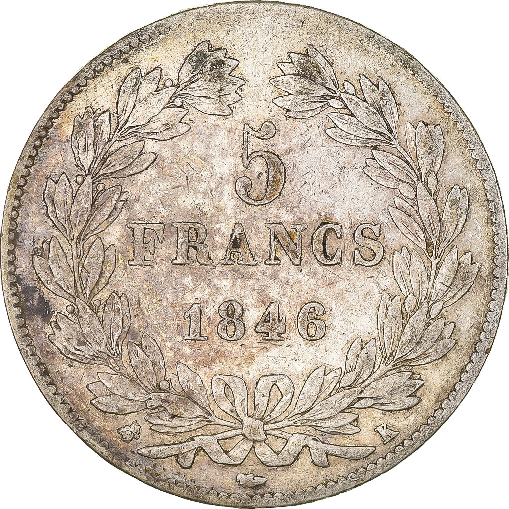 Monnaie, France, Louis-Philippe, 5 Francs, 1846, Bordeaux, TB+, Argent