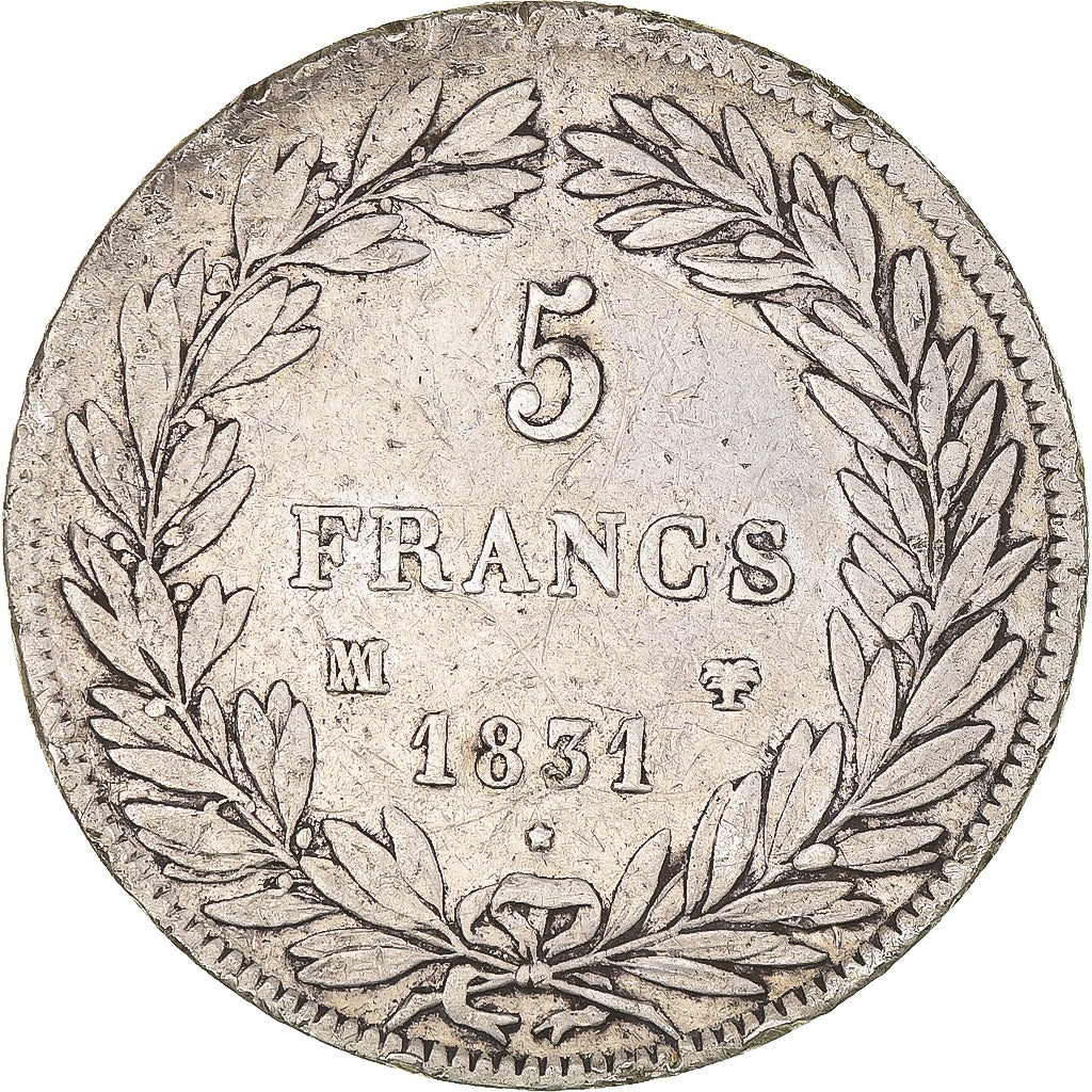 Coin, France, Louis-Philippe, 5 Francs, 1831, Marseille, VF(20-25), Silver
