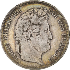 Coin, France, Louis-Philippe, 5 Francs, 1832, Lyon, VF(20-25), Silver, KM:749.4