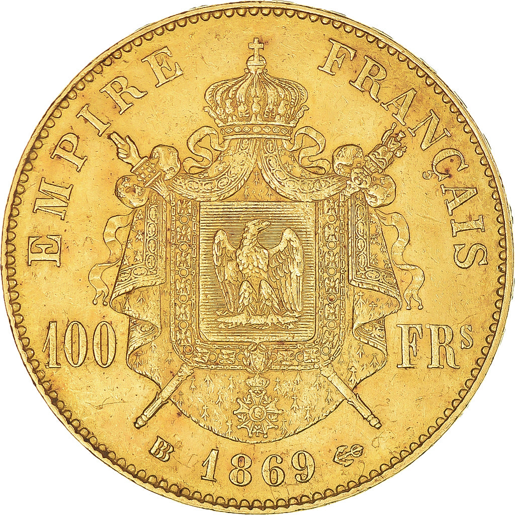 Münze, Frankreich, Napoleon III, 100 Francs, 1869, Strasbourg, SS+, Gold