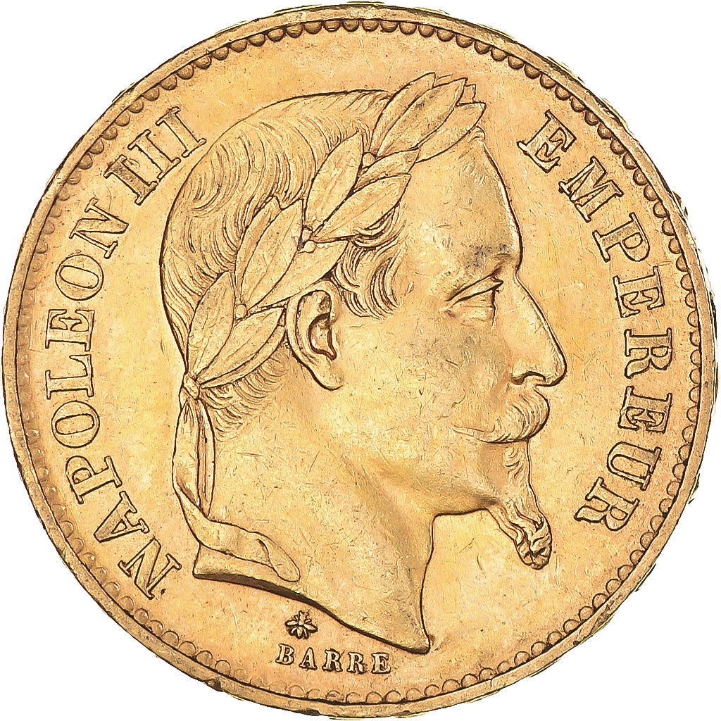 Moneta, Francja, Napoleon III, 20 Francs, 1870, Paris, AU(50-53), Złoto