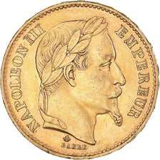 Moneta, Francja, Napoleon III, 20 Francs, 1870, Paris, AU(50-53), Złoto