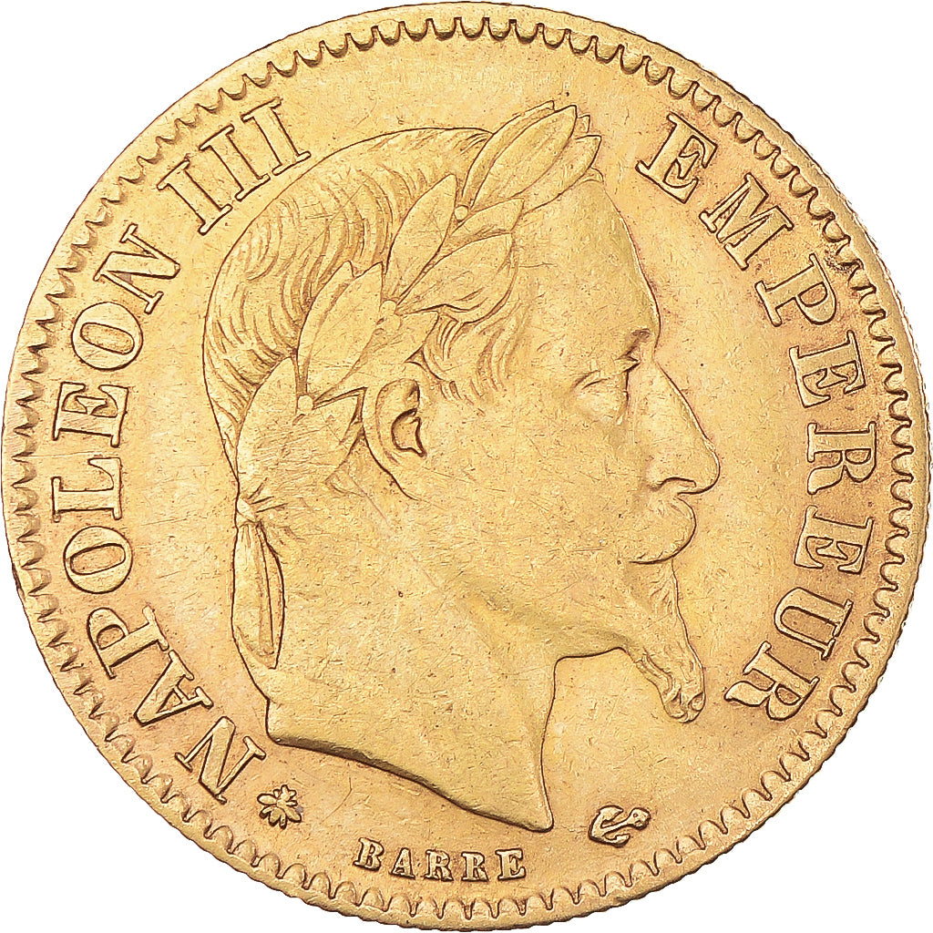 Moneta, Francja, Napoleon III, 10 Francs, 1863, Paris, VF(30-35), Złoto