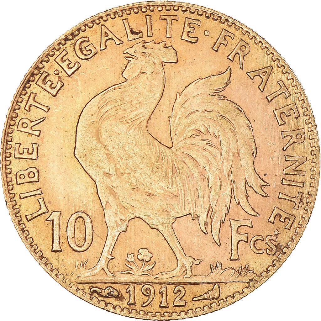 Monnaie, France, Marianne, 10 Francs, 1912, Paris, Coq, TTB, Or, Gadoury:1017