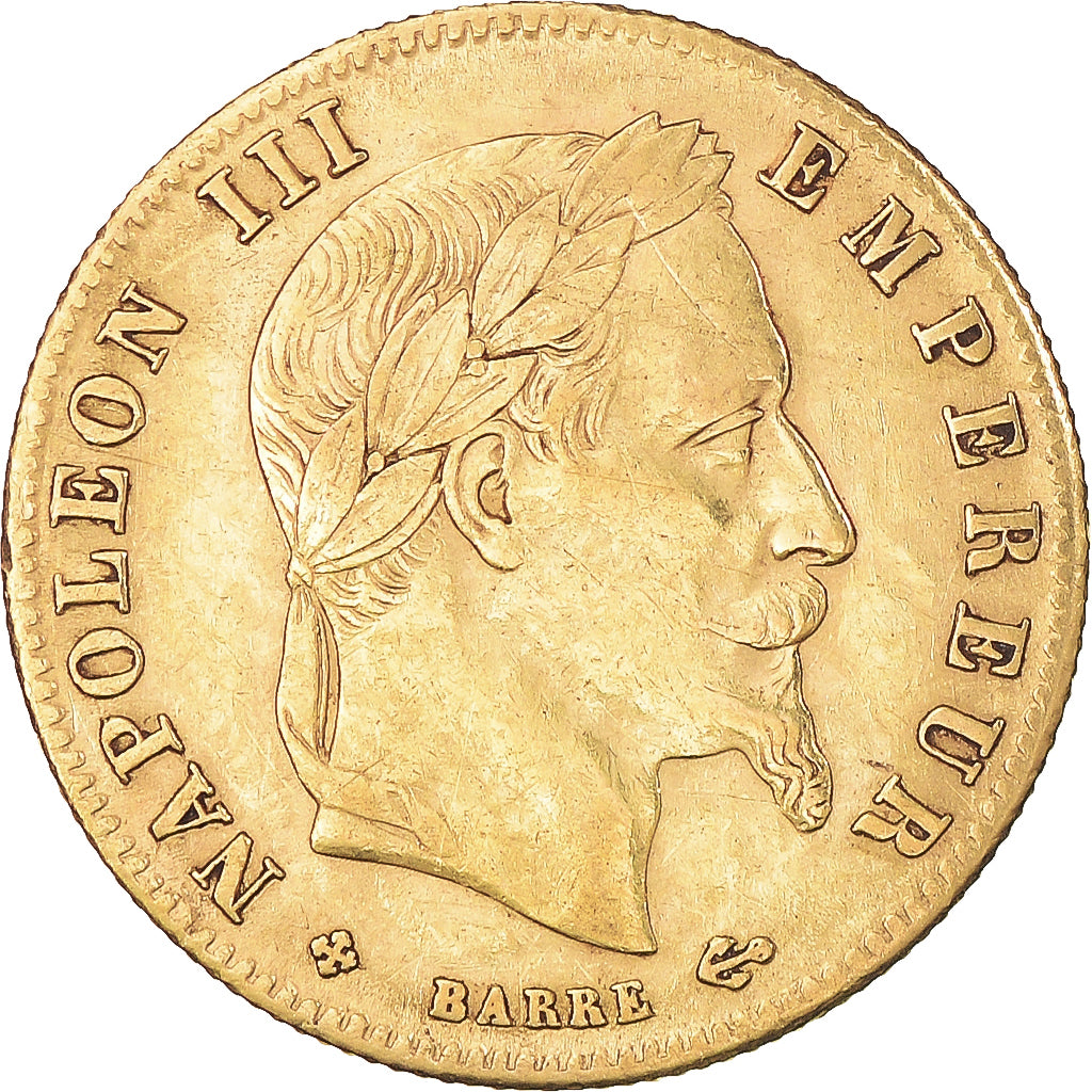 Coin, France, Napoleon III, 5 Francs, 1864, Strasbourg, EF(40-45), Gold