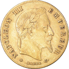 Coin, France, Napoleon III, 5 Francs, 1864, Strasbourg, EF(40-45), Gold