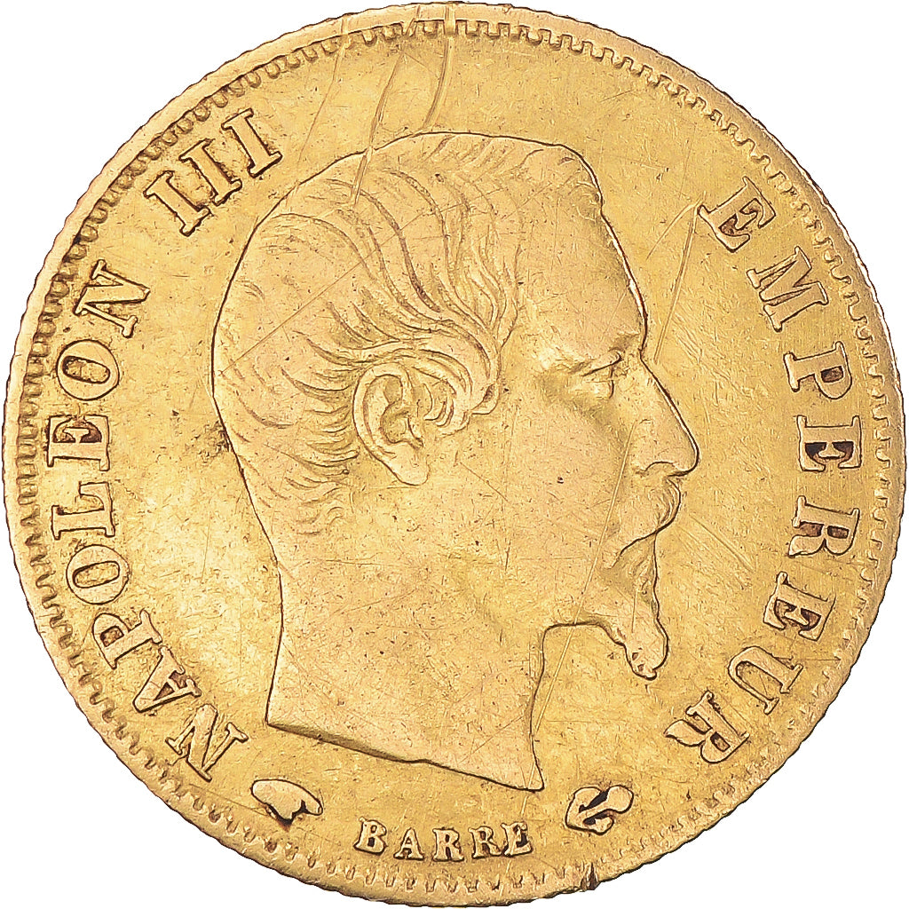 Moeda, França, Napoleon III, 5 Francs, 1859, Paris, VF(30-35), Dourado