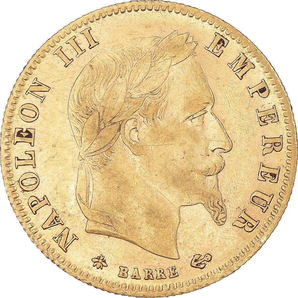 Coin, France, Napoleon III, 5 Francs, 1865, Paris, AU(55-58), Gold, KM:803.1