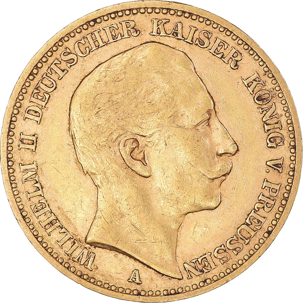 Coin, German States, PRUSSIA, Wilhelm II, 20 Mark, 1889, Berlin, AU(50-53)