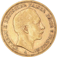 Coin, German States, PRUSSIA, Wilhelm II, 20 Mark, 1889, Berlin, AU(50-53)