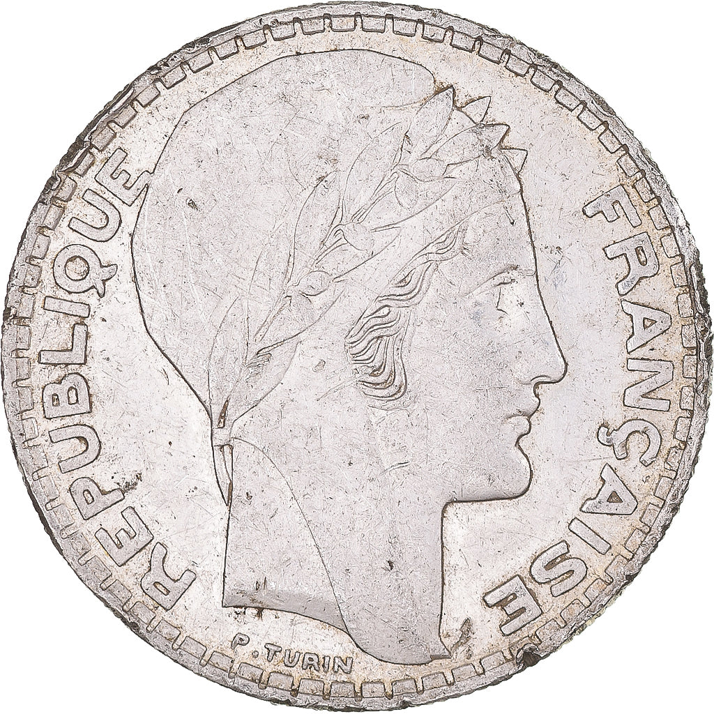 Münze, Frankreich, Turin, 20 Francs, 1937, Paris, SS, Silber, KM:879