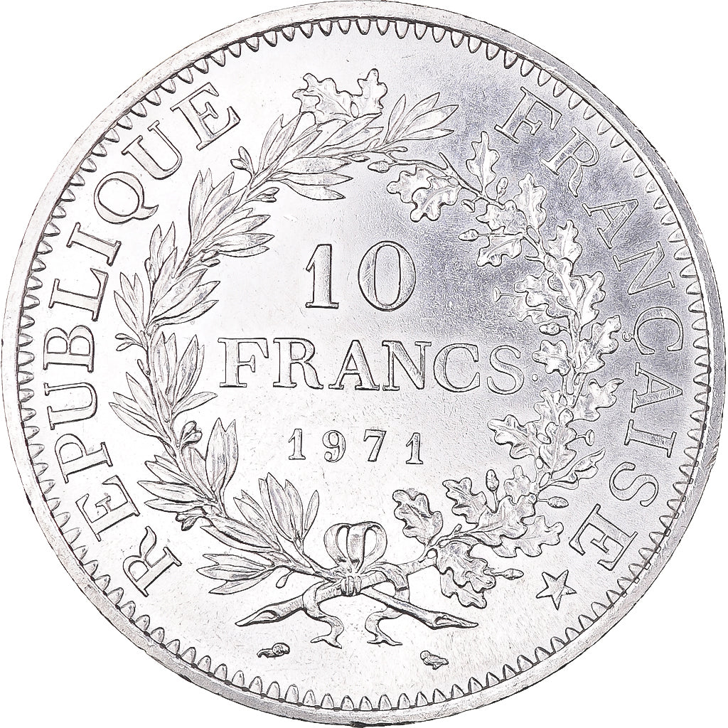 Coin, France, Hercule, 10 Francs, 1971, Paris, MS(60-62), Silver, KM:932