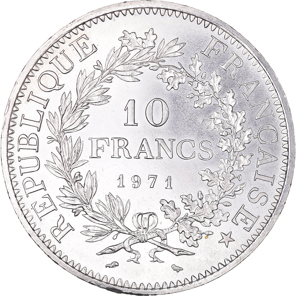 Coin, France, Hercule, 10 Francs, 1971, Paris, MS(60-62), Silver, KM:932