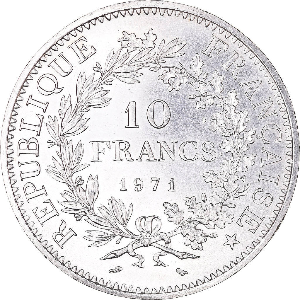 Coin, France, Hercule, 10 Francs, 1971, Paris, MS(60-62), Silver, KM:932