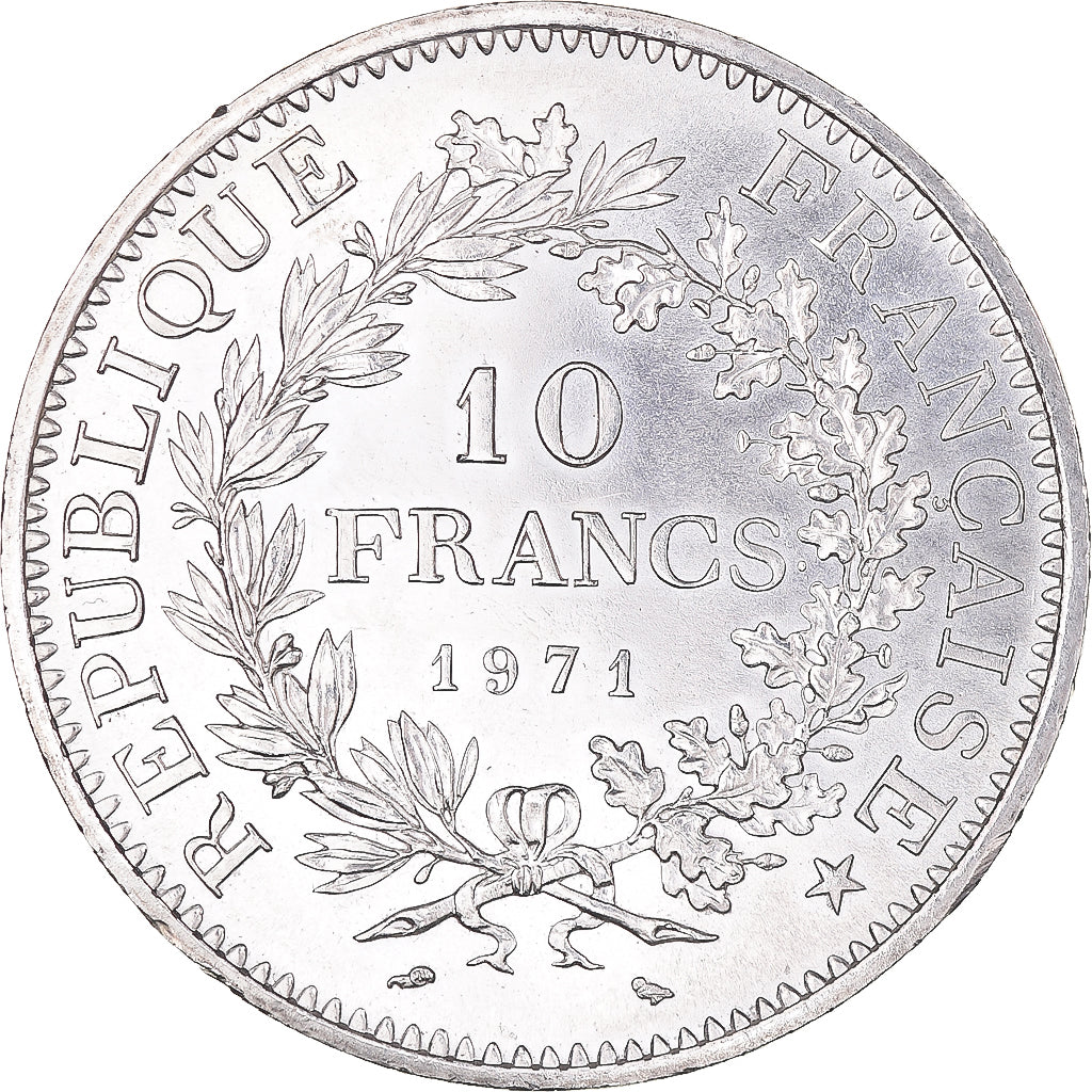 Coin, France, Hercule, 10 Francs, 1971, Paris, MS(60-62), Silver, KM:932