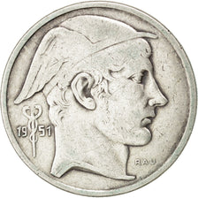 BELGIUM, 50 Francs, 50 Frank, 1951, KM #136.1, VF(30-35), Silver, 30, 12.35