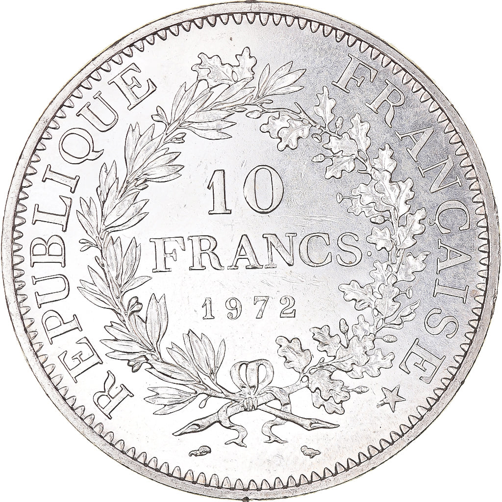 Coin, France, Hercule, 10 Francs, 1972, Paris, MS(63), Silver, KM:932